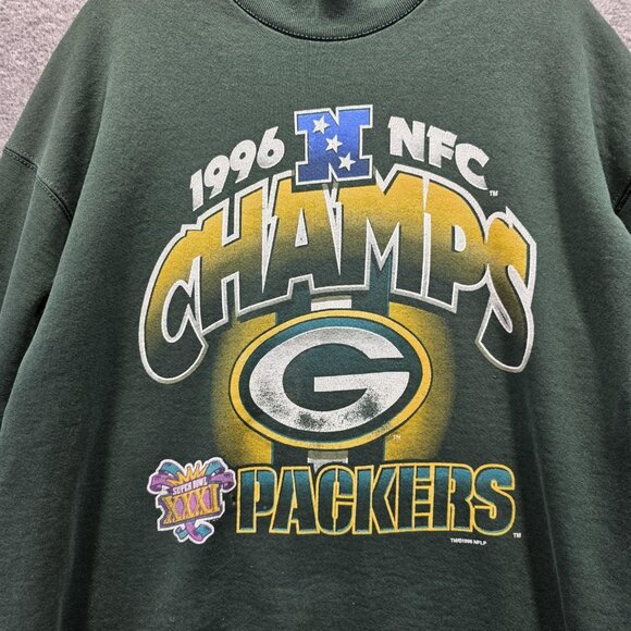 Vintage Green Bay Packers Sweater Mens XL Green NFL Football Pro Player 90s - Picture 2 of 8